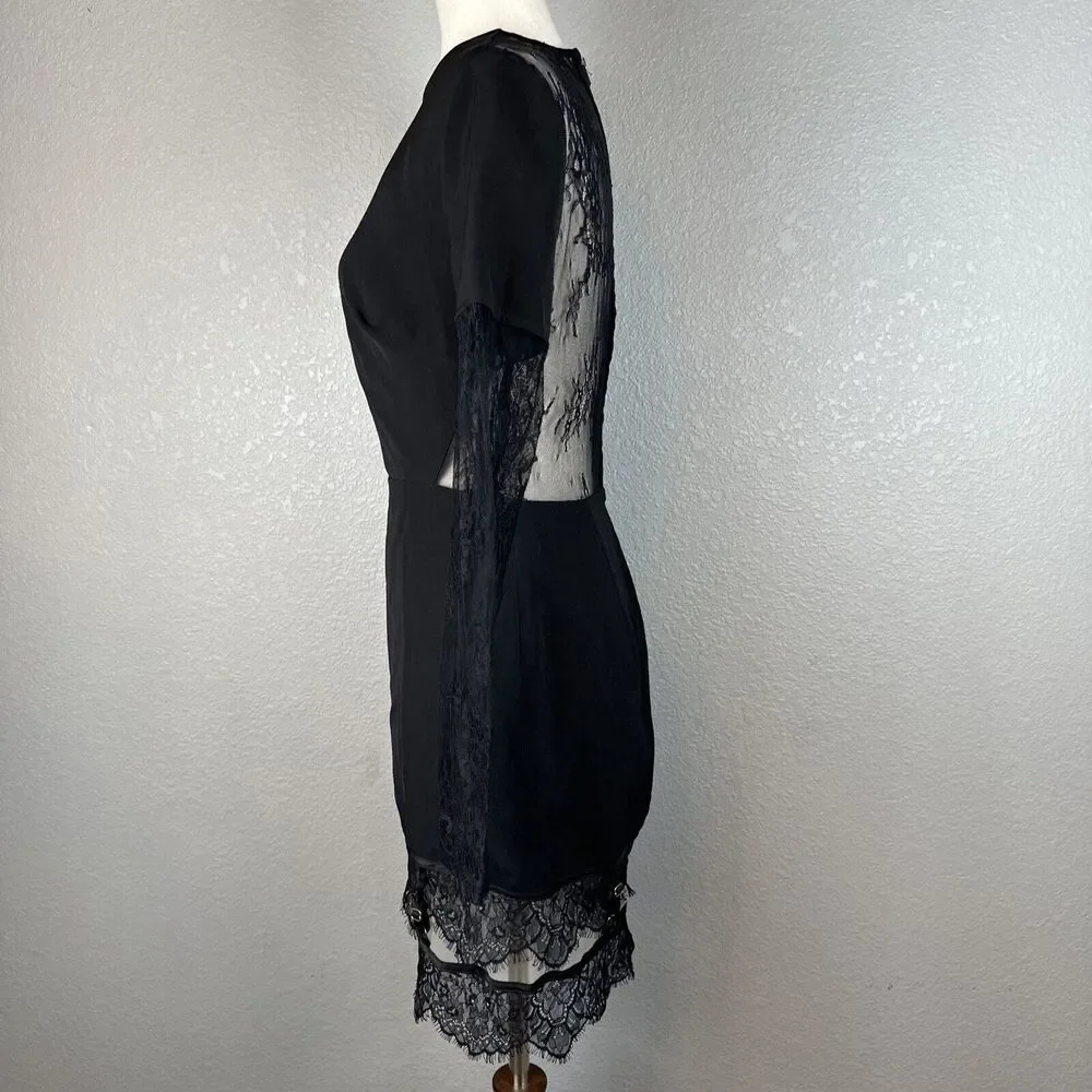 House of CB Black Lace Long Sleeve Dress - Picture 3 of 9